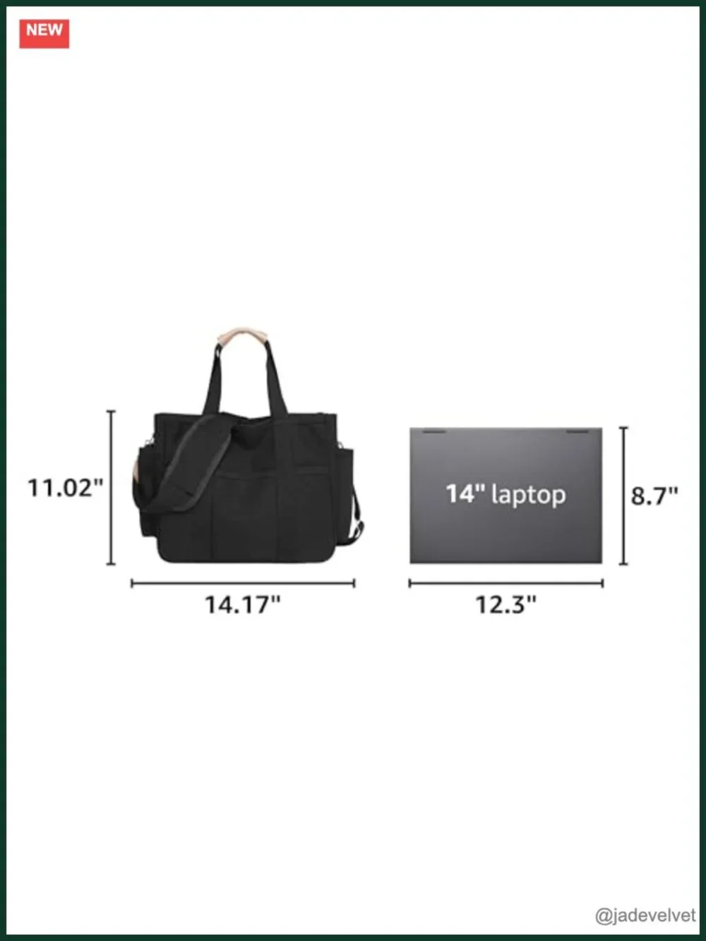 Canvas Crossbody Tote Bag with Multi Pockets Work Handbag Messenger Travel Purse
